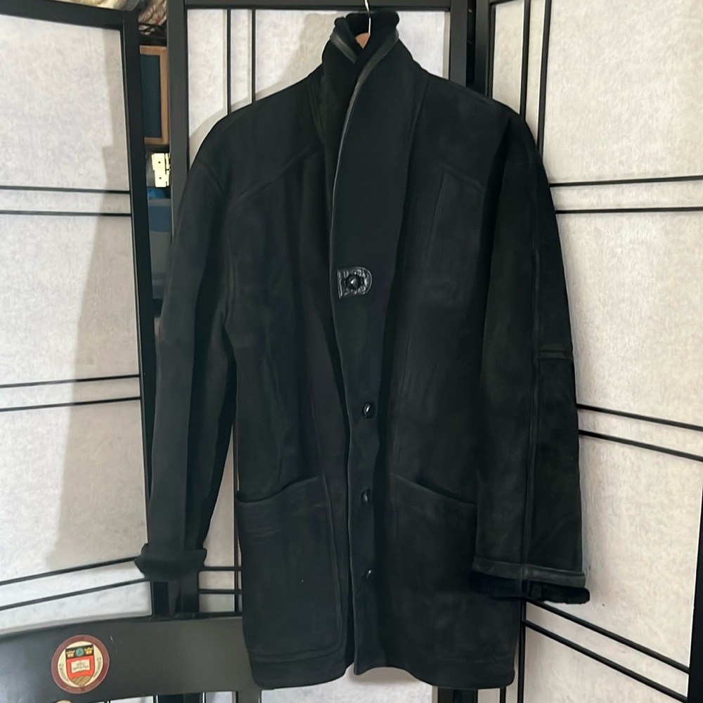 Beautiful Bally real sheepskin, fur lined coat.  Perfect condition (black)